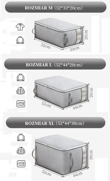 Organizator za ormar SENCA XL 52x44x30 cm sivi