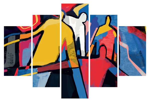 Slika - Abstrakcija moških (150x105 cm)