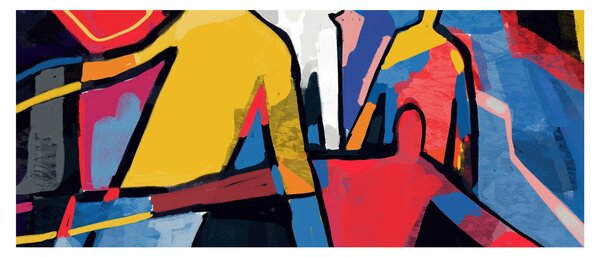 Slika - Abstrakcija moških (120x50 cm)