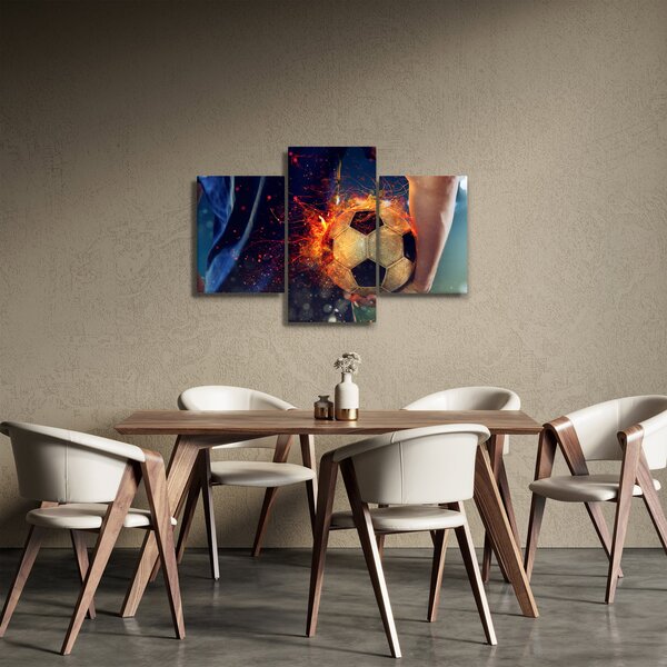 Slika - Nogometna žoga v ognju (90x60 cm)