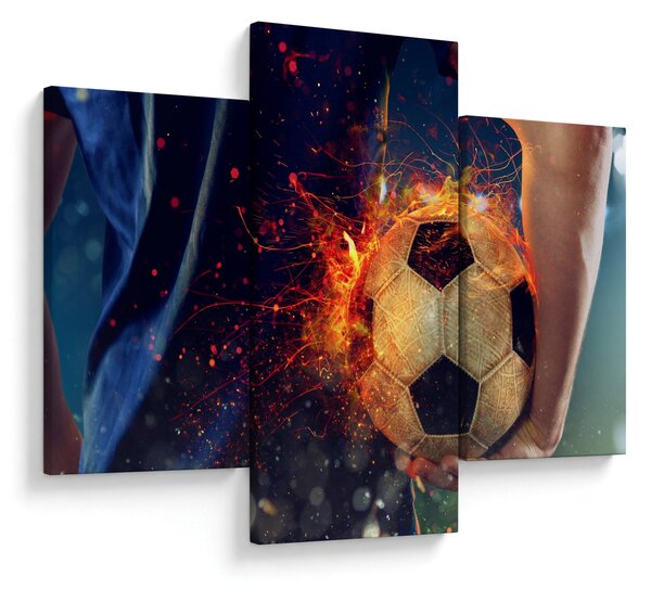 Slika - Nogometna žoga v ognju (90x60 cm)