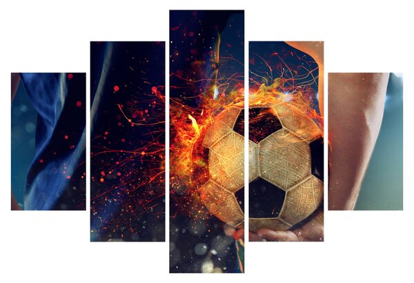 Slika - Nogometna žoga v ognju (150x105 cm)