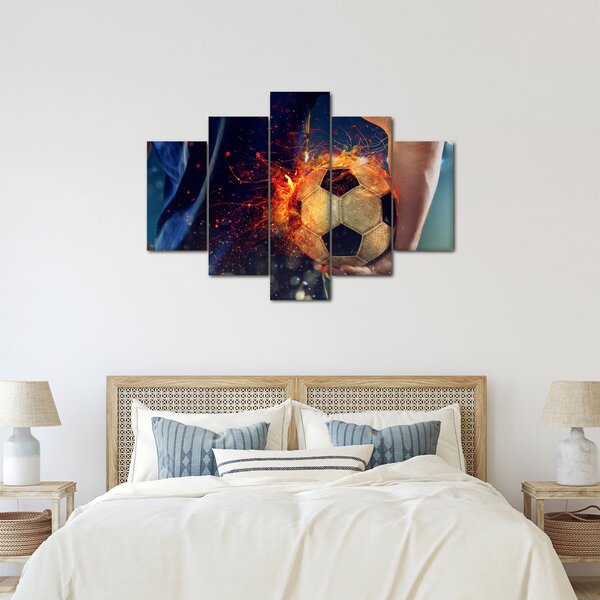 Slika - Nogometna žoga v ognju (150x105 cm)
