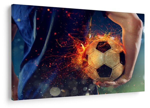 Slika - Nogometna žoga v ognju (90x60 cm)