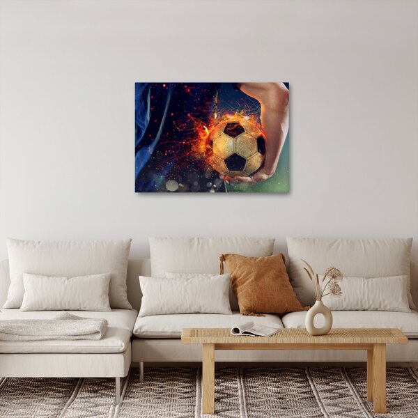 Slika - Nogometna žoga v ognju (70x50 cm)