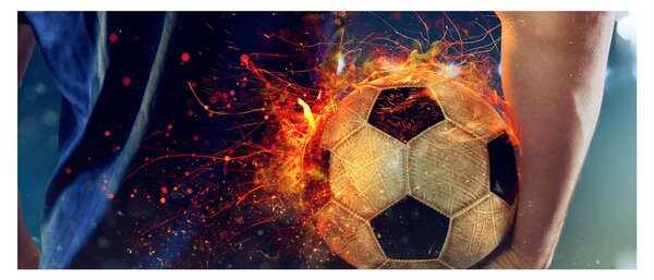 Slika - Nogometna žoga v ognju (120x50 cm)