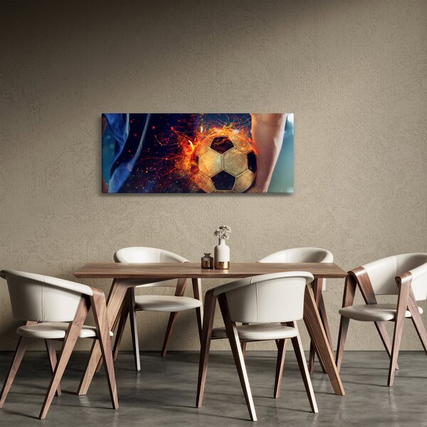 Slika - Nogometna žoga v ognju (120x50 cm)
