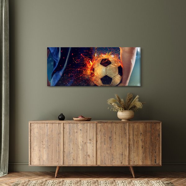 Slika - Nogometna žoga v ognju (120x50 cm)