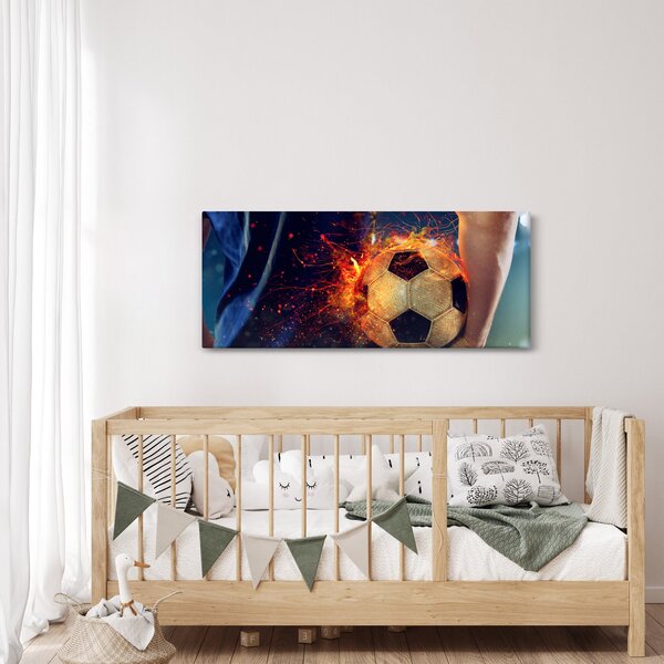 Slika - Nogometna žoga v ognju (120x50 cm)