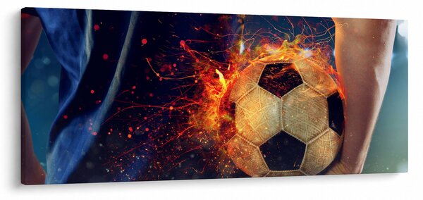 Slika - Nogometna žoga v ognju (120x50 cm)
