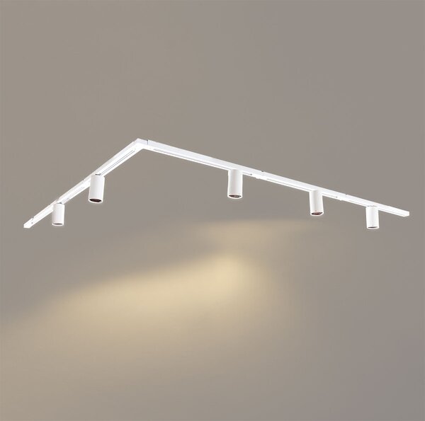 Moderni sustav rasvjete na tračnicama s 5 bijelih reflektora, 1-fazni GU10 50 mm - Iconic Ruby