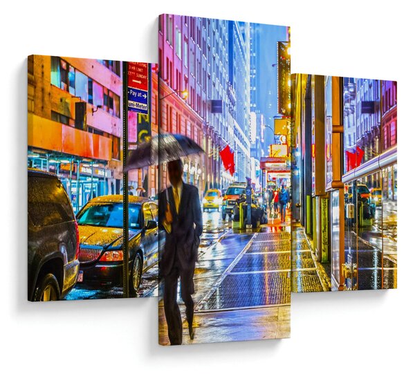 Slika - Mesto v neonskem sijaju (90x60 cm)