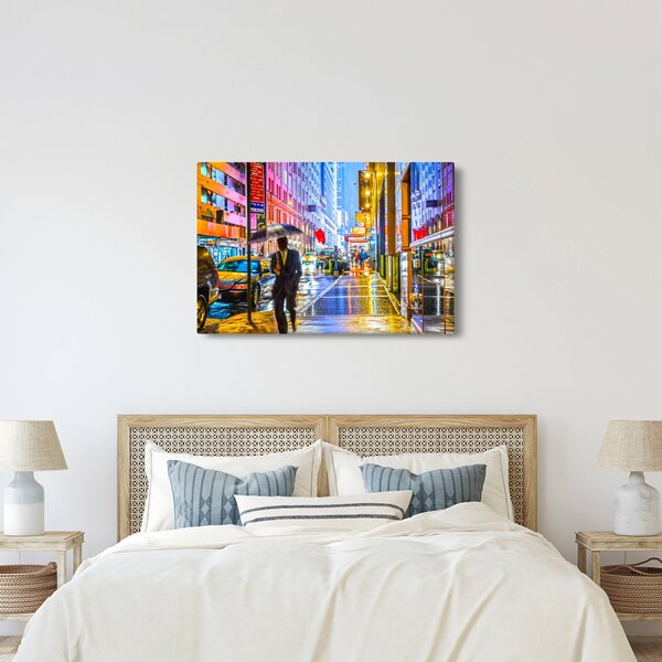 Slika - Mesto v neonskem sijaju (90x60 cm)