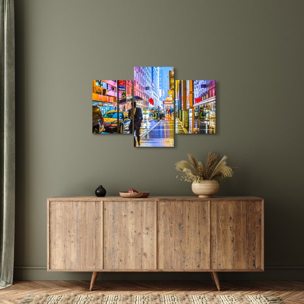 Slika - Mesto v neonskem sijaju (90x60 cm)