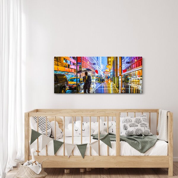 Slika - Mesto v neonskem sijaju (120x50 cm)