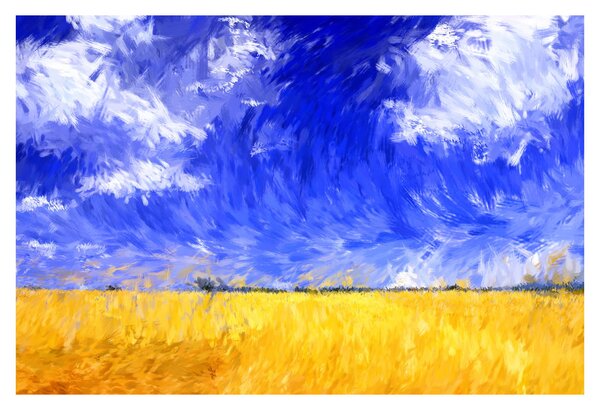 Slika - Oljna slika, Zlato polje (90x60 cm)