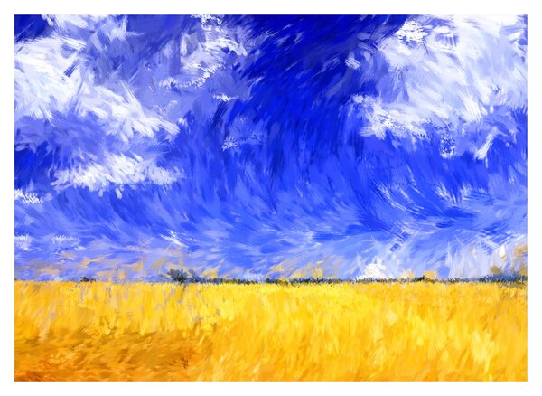 Slika - Oljna slika, Zlato polje (70x50 cm)