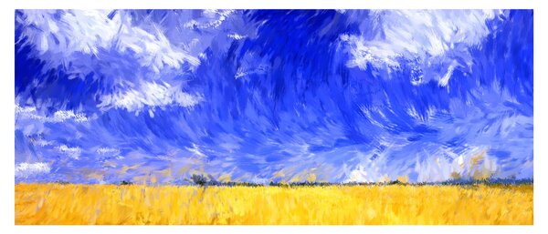 Slika - Oljna slika, Zlato polje (120x50 cm)