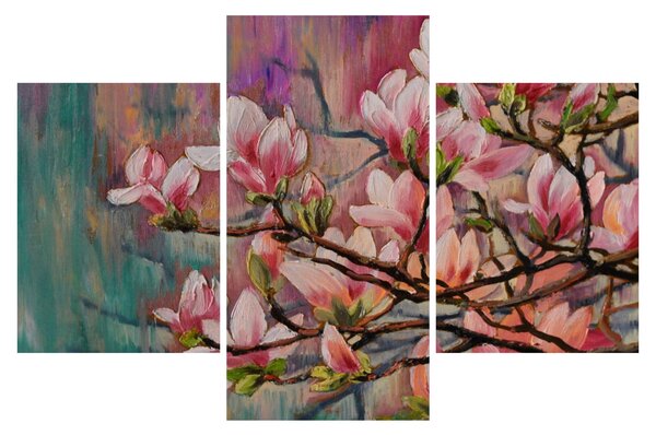 Slika - Oljna slika, Cvetoča sakura (90x60 cm)