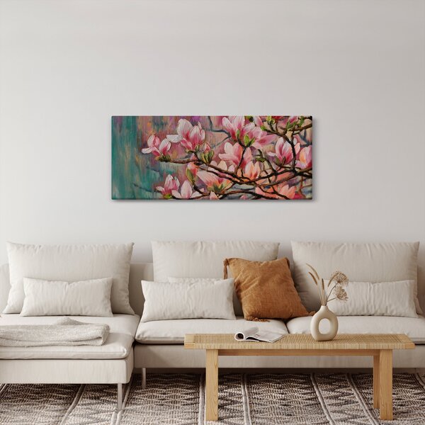 Slika - Oljna slika, Cvetoča sakura (120x50 cm)