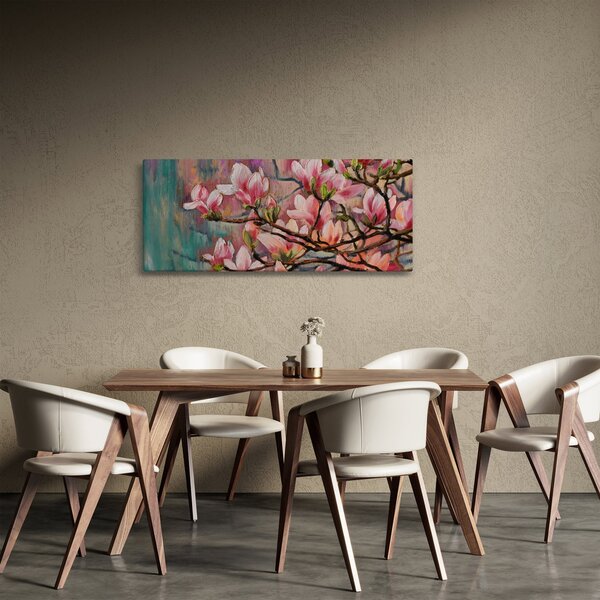 Slika - Oljna slika, Cvetoča sakura (120x50 cm)