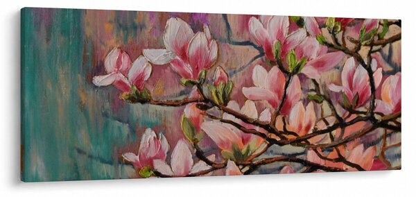 Slika - Oljna slika, Cvetoča sakura (120x50 cm)