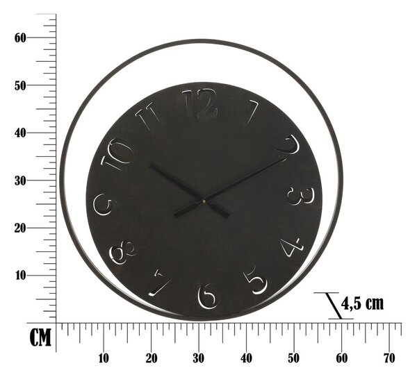 Crni zidni sat Mauro Ferretti Circle, ⌀ 60 cm