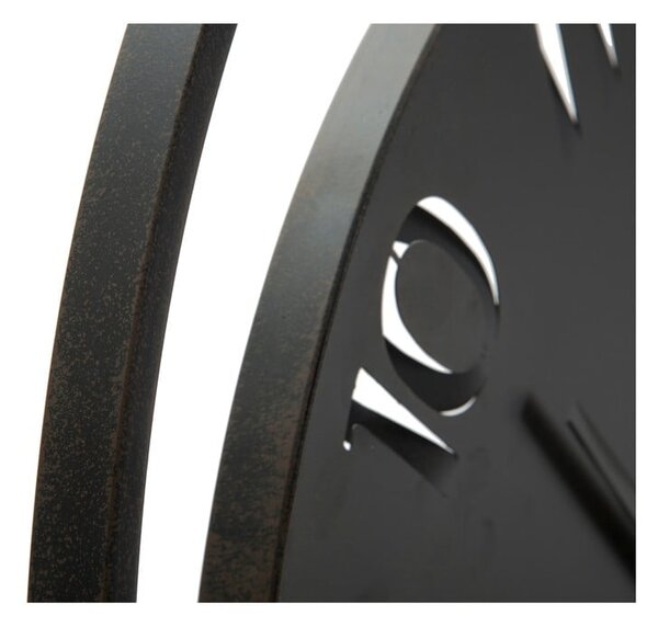 Crni zidni sat Mauro Ferretti Circle, ⌀ 60 cm