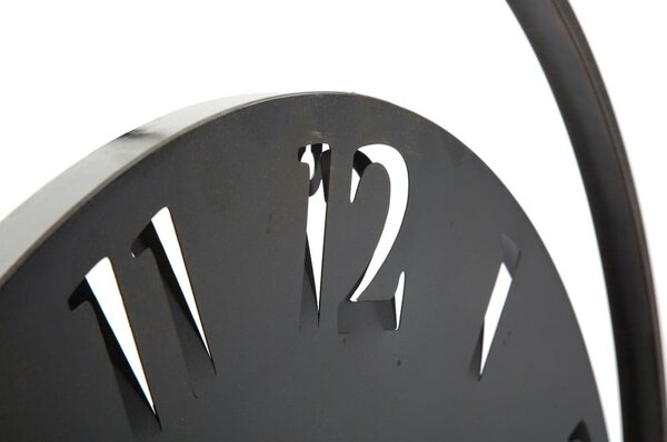 Crni zidni sat Mauro Ferretti Circle, ⌀ 60 cm