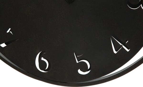 Crni zidni sat Mauro Ferretti Circle, ⌀ 60 cm