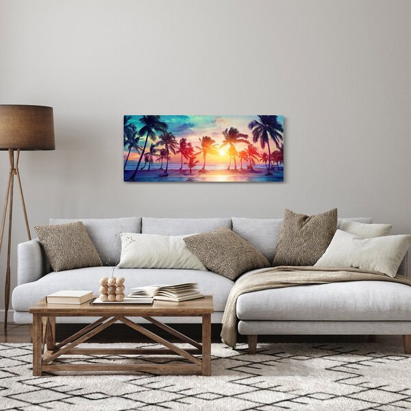 Slika - Tropski sončni zahod (120x50 cm)