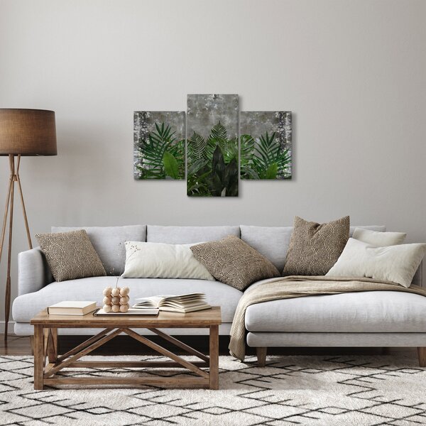 Slika - Betonski zid z rastlinami (90x60 cm)