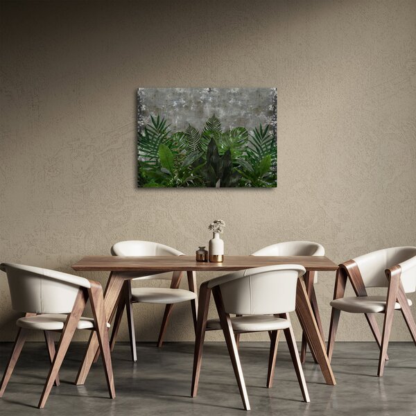 Slika - Betonski zid z rastlinami (70x50 cm)
