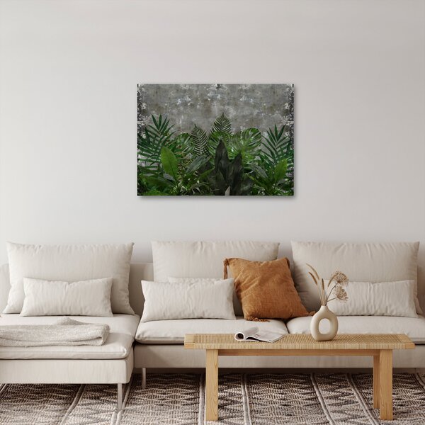 Slika - Betonski zid z rastlinami (70x50 cm)