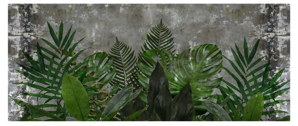 Slika - Betonski zid z rastlinami (120x50 cm)