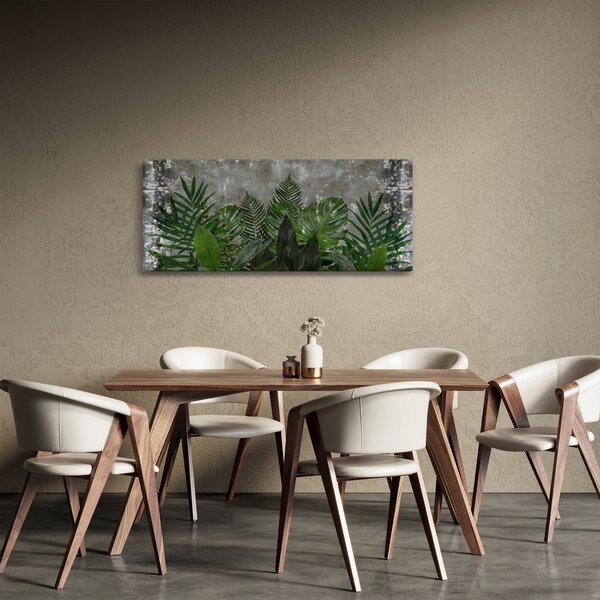Slika - Betonski zid z rastlinami (120x50 cm)