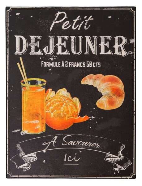 Limena tablica Antic Line Petit Déjeuner, 25 x 33 cm