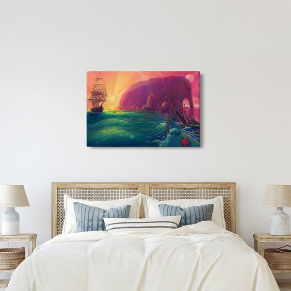 Slika - Oljna slika, Potovanje v fantastično kraljestvo (90x60 cm)
