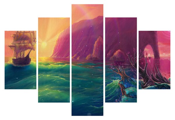 Slika - Oljna slika, Potovanje v fantastično kraljestvo (150x105 cm)