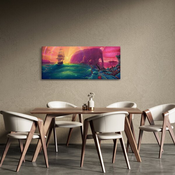 Slika - Oljna slika, Potovanje v fantastično kraljestvo (120x50 cm)