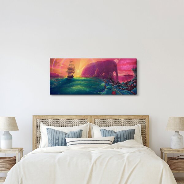 Slika - Oljna slika, Potovanje v fantastično kraljestvo (120x50 cm)