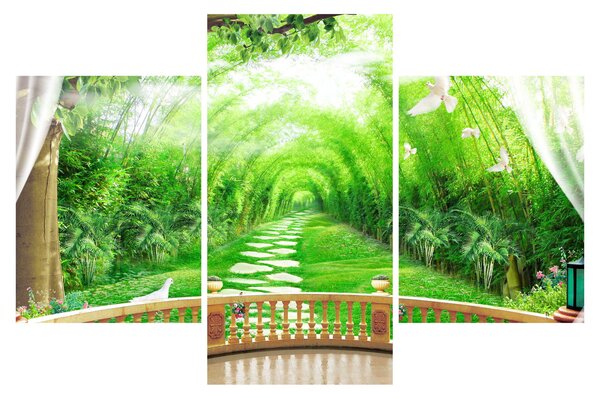 Slika - Pogled na tropski vrt (90x60 cm)