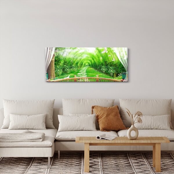 Slika - Pogled na tropski vrt (120x50 cm)