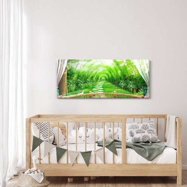 Slika - Pogled na tropski vrt (120x50 cm)