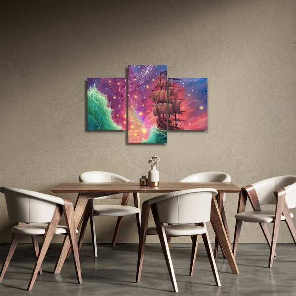 Slika - Ladja z vesoljskim nebom (90x60 cm)