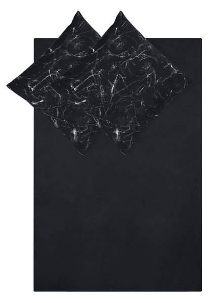 Crna dvostrana pamučna posteljina Westwing Collection Malin, 200 x 200 cm