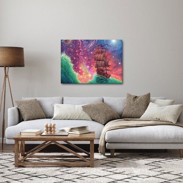 Slika - Ladja z vesoljskim nebom (70x50 cm)