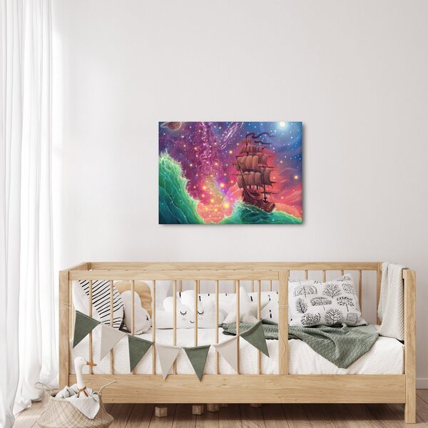 Slika - Ladja z vesoljskim nebom (70x50 cm)