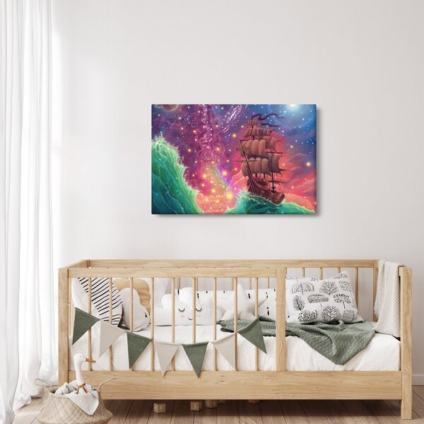 Slika - Ladja z vesoljskim nebom (90x60 cm)
