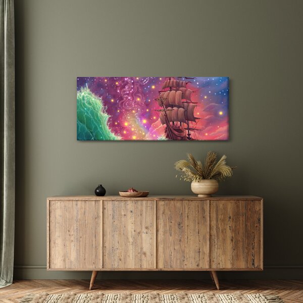 Slika - Ladja z vesoljskim nebom (120x50 cm)